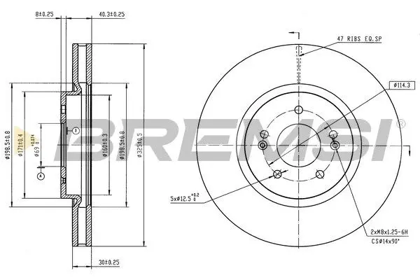 [(14820, 'FRONT BRAKE DISC SET - (CD8979V, 32301268, 31400568, 31471752, 32300811)')]