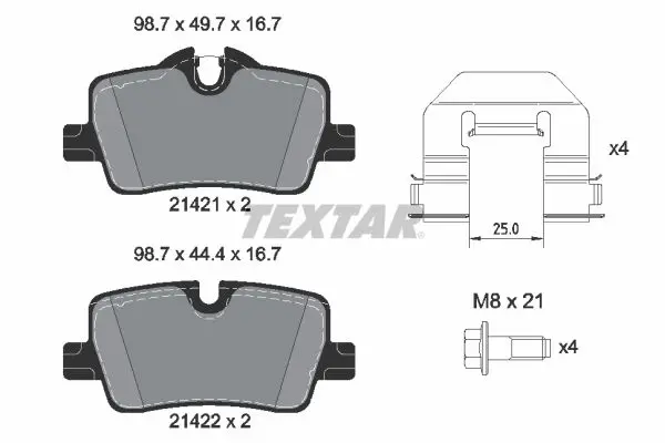[(40274, 'REAR BRAKE PAD - (2142101, 34208844393, 34206888825)')]
