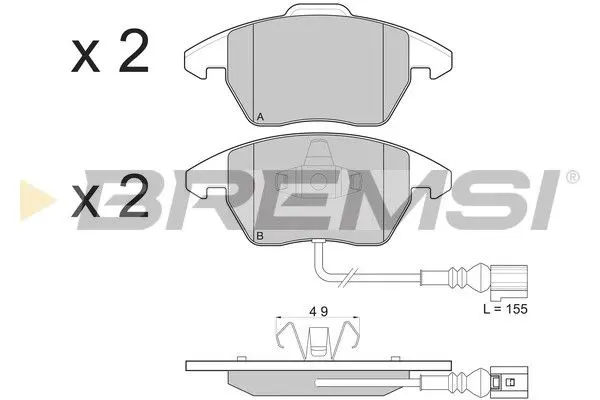 FRONT BARKE PAD - BP3103, 1K0698151 , 1K0698151E , 3C0698151B , 3C0698151C, 3C0698151J , 5K0698151A, 5K0698151 , 8J0698151 , 8J0698151C , 8X0698151 , L1K0698151E
