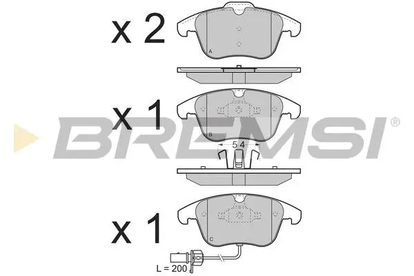 FRONT BRAKE PAD - BP3348, 8K0698151A, 8K0698151F , 8K0098301F