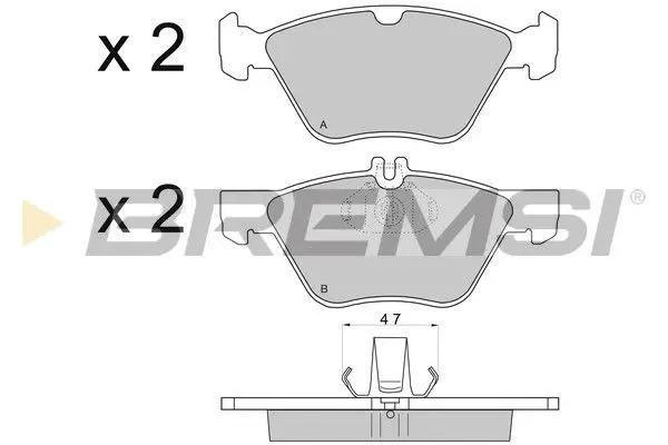 FRONT BRAKE PAD - BP2695, A0024204520 , A0024205020 , A0034202920 , A0034208320 , A0044200320 , A05114555AA , A05139218AA , A05139218AB