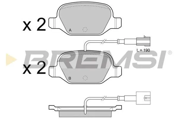 REAR BRAKE PAD - BP3489, 71770110, 77365754, 77367241, 71770084