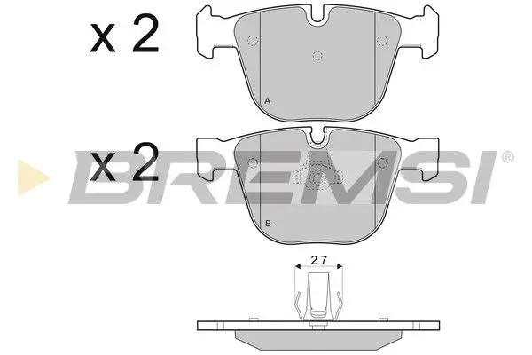 REAR BRAKE PAD - BP3410, 34216794879, 34216783555, 34212283366, 2339292, 2339291, 2284296, 2283366, 403290, 301476